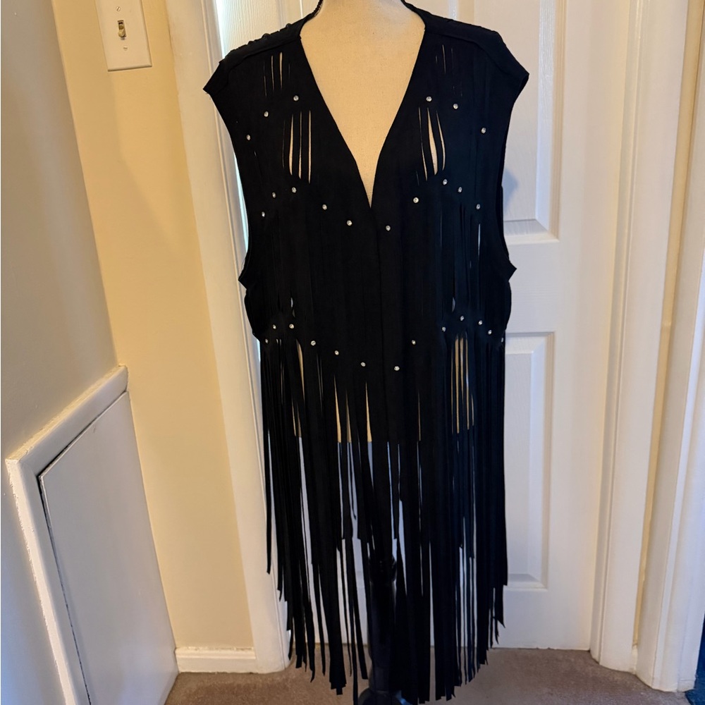 Vocal Black Fringe Vest